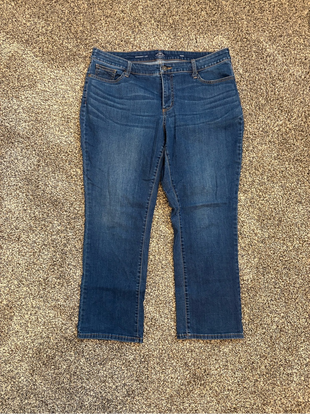 St. John's Bay Women's Dark Blue Straight Leg Jean